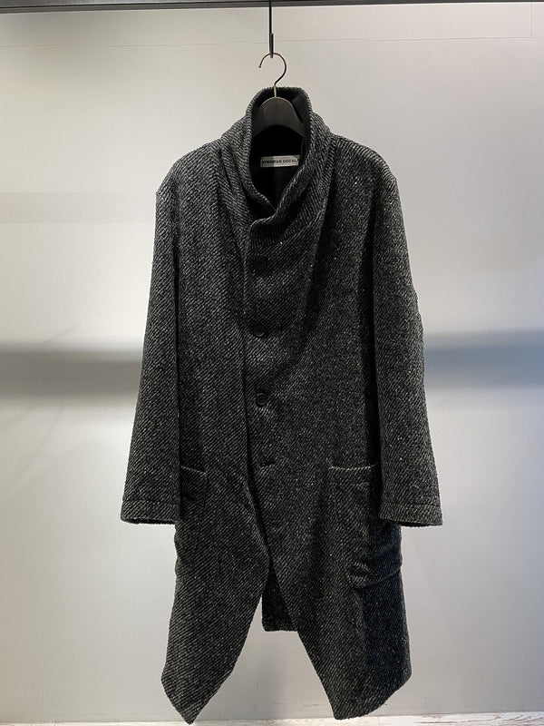 SYNGMAN CUCALA / MIDI TWEED COAT / GREY MELANGE